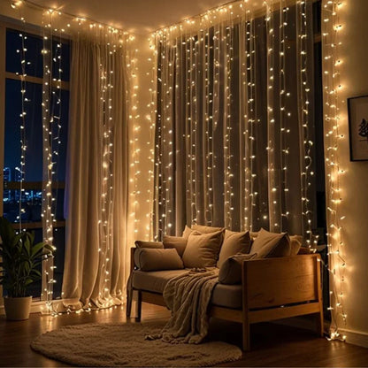 Fairy Curtain String Lights - Warm LED Curtain, Indoor/Outdoor