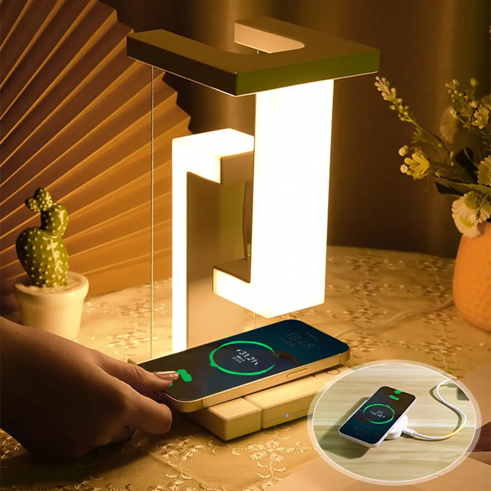 Aetherlight Wireless Charger Lamp - LED Desk Light, Qi-Compatible