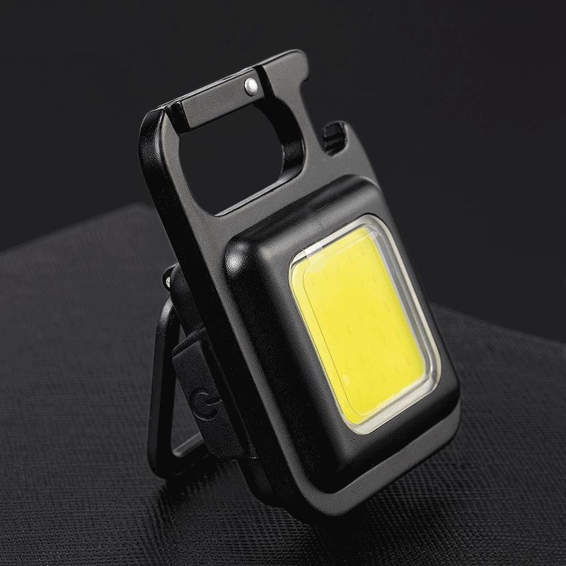 Mini Keychain Flashlight - COB LED, Rechargeable, Bottle Opener