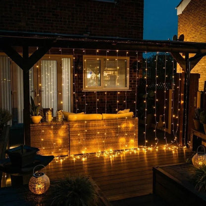Fairy Curtain String Lights - Warm LED Curtain, Indoor/Outdoor
