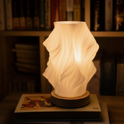 Serene Wavecrest Lamp - Sculpted Shade, Warm/Natural Light