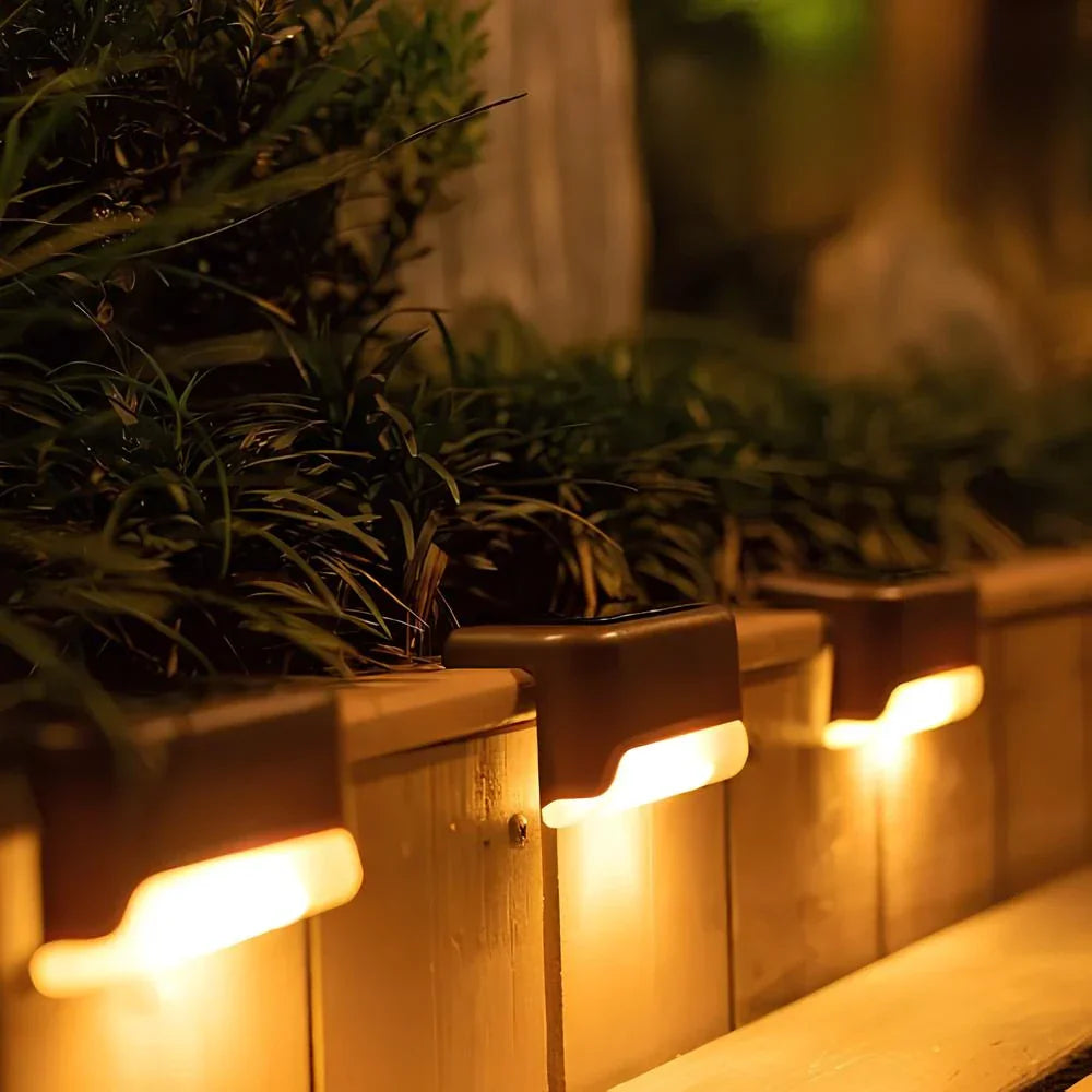 Solar Step Lights Pack - Dusk-to-Dawn, Warm Glow, No-Wiring
