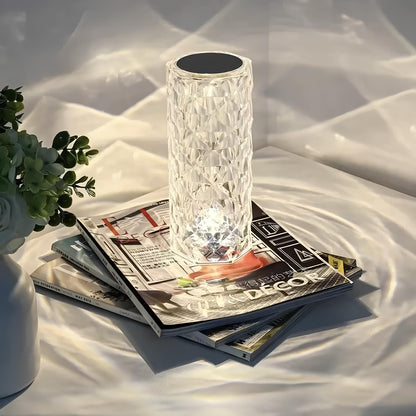 Sparkling Crystal Touch Lamp - Remote Colors, Dimmable, USB