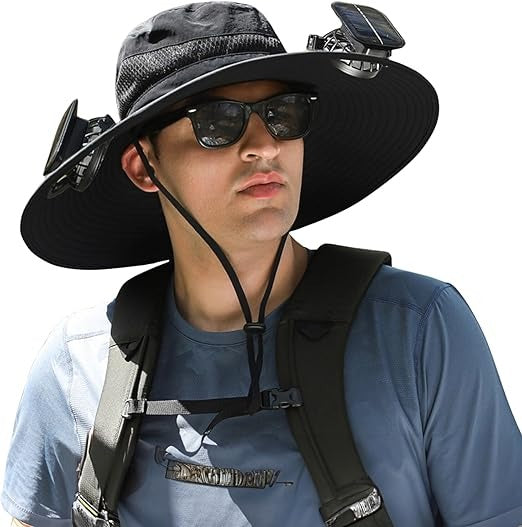 BreezeShade Cooling Sun Hat with Solar Fans