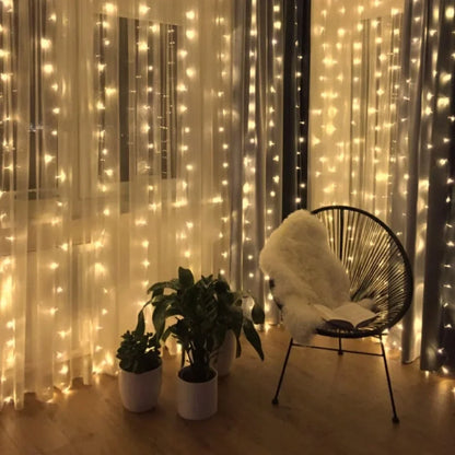 Fairy Curtain String Lights - Warm LED Curtain, Indoor/Outdoor