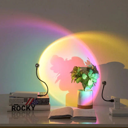 Sunset Projector - RGB Gradient Lamp, Adjustable Head