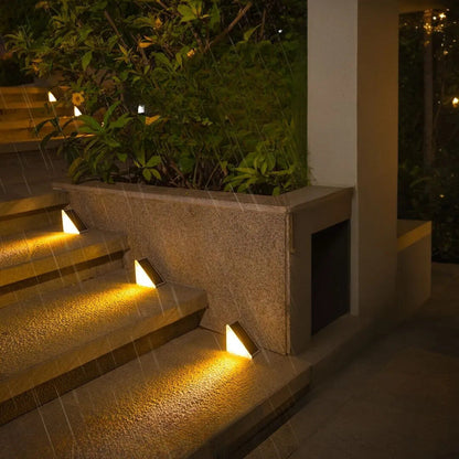 Solar Powered Stair Lights - Dusk-to-Dawn, Weatherproof
