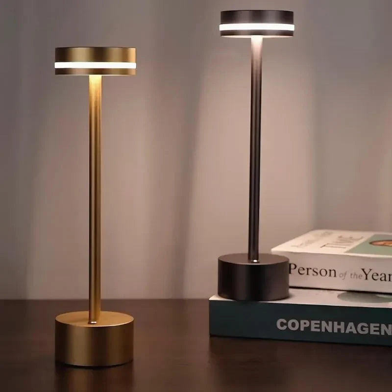 Cosmic Elegance Table Lamp - Rechargeable LED, Touch Dimmable