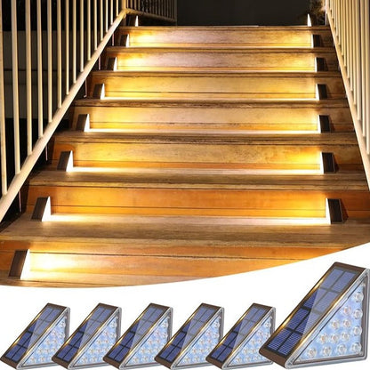 Solar Powered Stair Lights - Dusk-to-Dawn, Weatherproof
