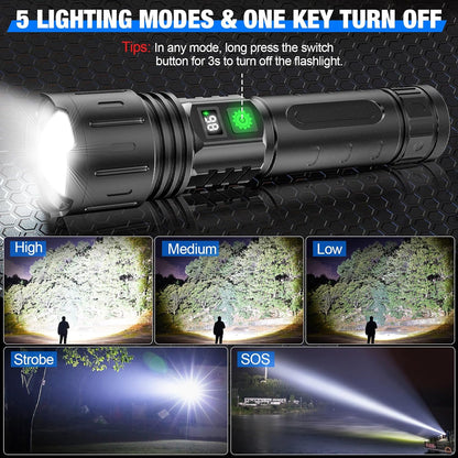 X1000 Ultra-Bright Flashlight - Rechargeable & Waterproof