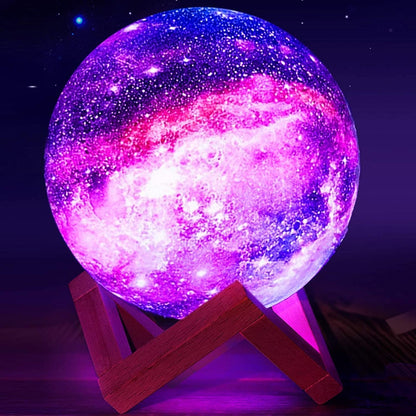 Printed 3D Galaxy Moon Lamp
