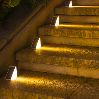 Solar Powered Stair Lights - Dusk-to-Dawn, Weatherproof