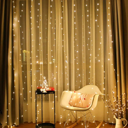 Fairy Curtain String Lights - Warm LED Curtain, Indoor/Outdoor