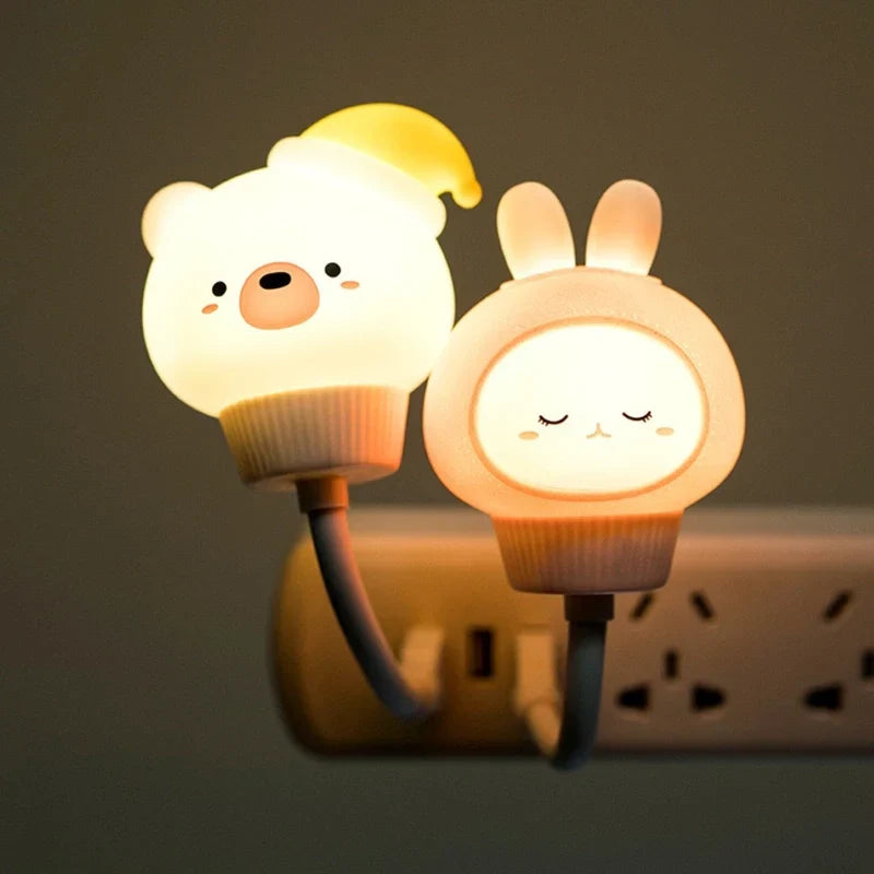 Cutely Animal Kids Night Light - Soft LED, Kids Room Lamp