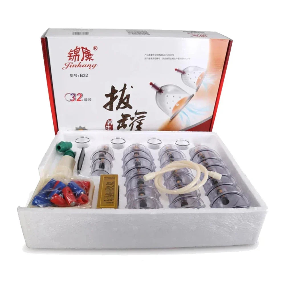 32-Glass Vacuum Cupping Set - Full Body Massage Kit