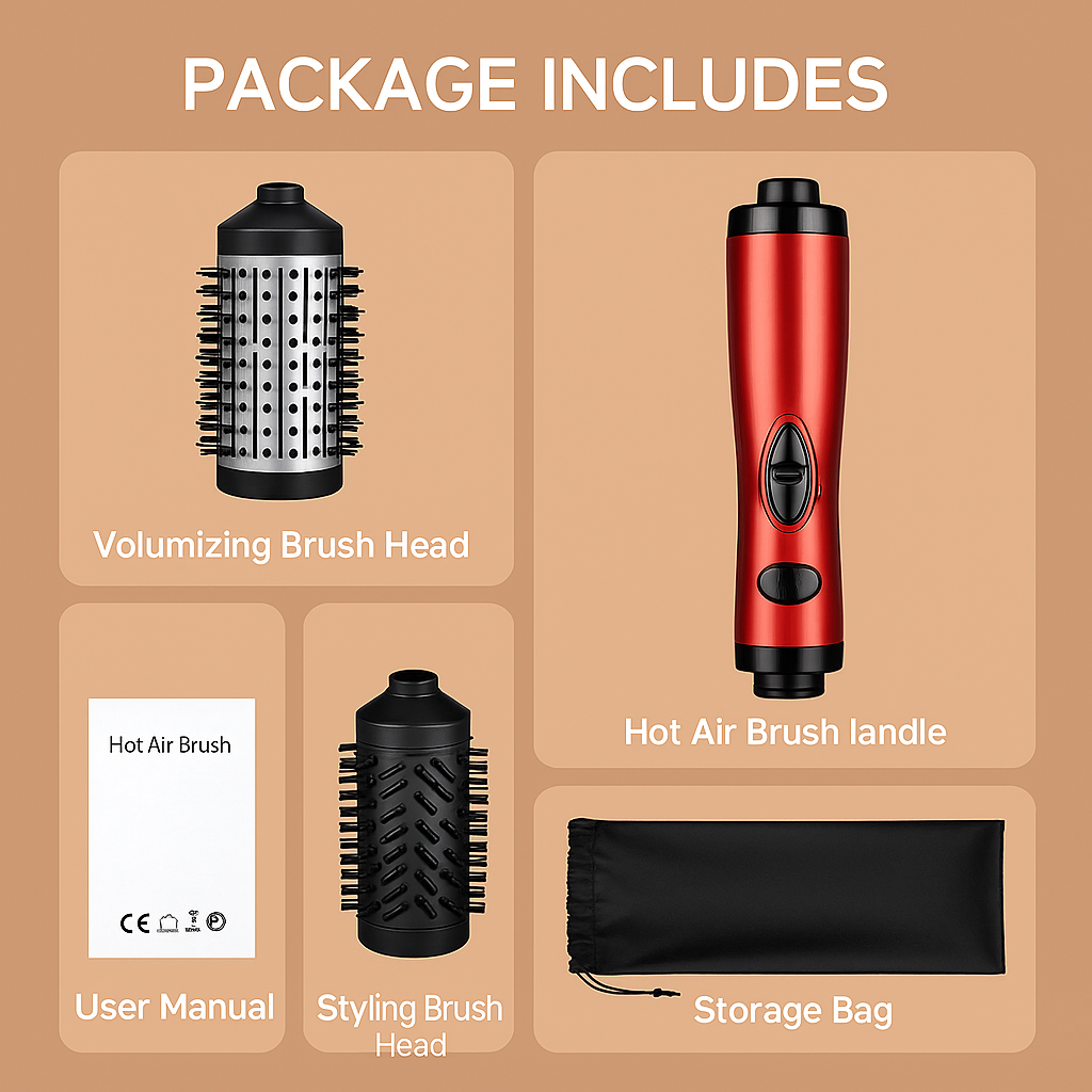 AirGlam Auto-Rotating Ionic Round Brush & Hair Styler