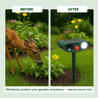 Solar-Powered Ultrasonic Deer Repeller - Effective Deer Deterrent for Gardens & Yards