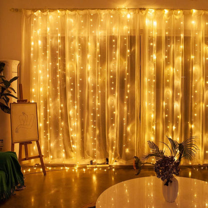 Fairy Curtain String Lights - Warm LED Curtain, Indoor/Outdoor
