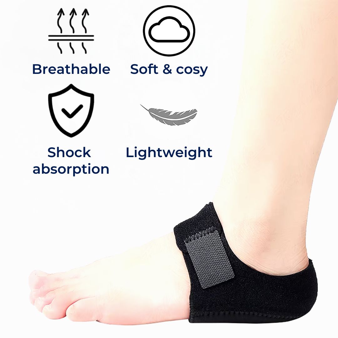 GelCush Heel Cups for Heel & Arch Support - Soft Gel Inserts
