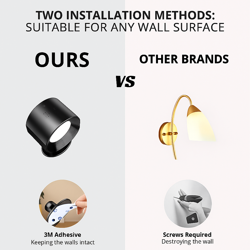 GlowMate Stick-On LED Wall Light  – No Screws or Wires, Just Stick & Glow