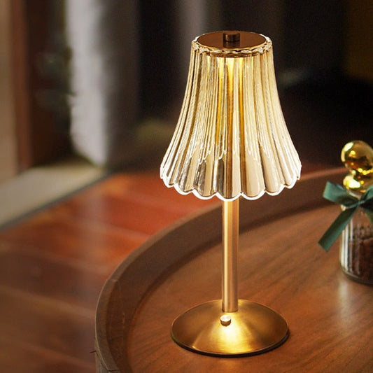 Golden Crystal Table Lamp - LED, Touch Dimmable