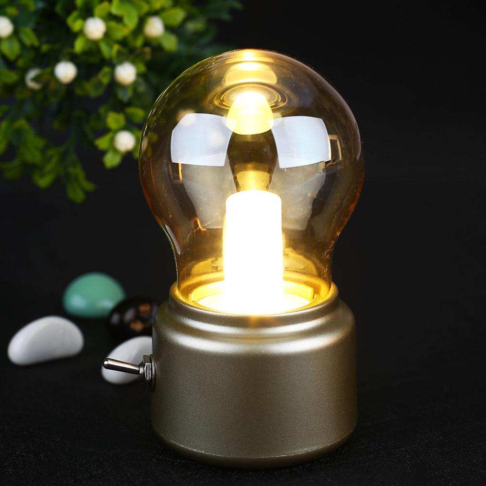 Retro Capsule Desk Lamp - Warm LED, USB Rechargeable
