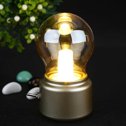 Retro Capsule Desk Lamp - Warm LED, USB Rechargeable