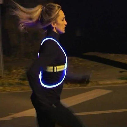 Lighted Running Vest - Flashing High Visibility Vest