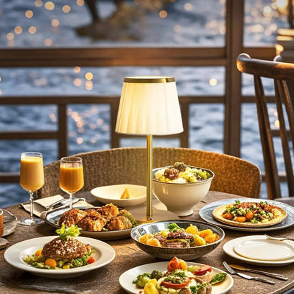 Classic Elegance Table Lamp - Fabric Shade, Brass Base