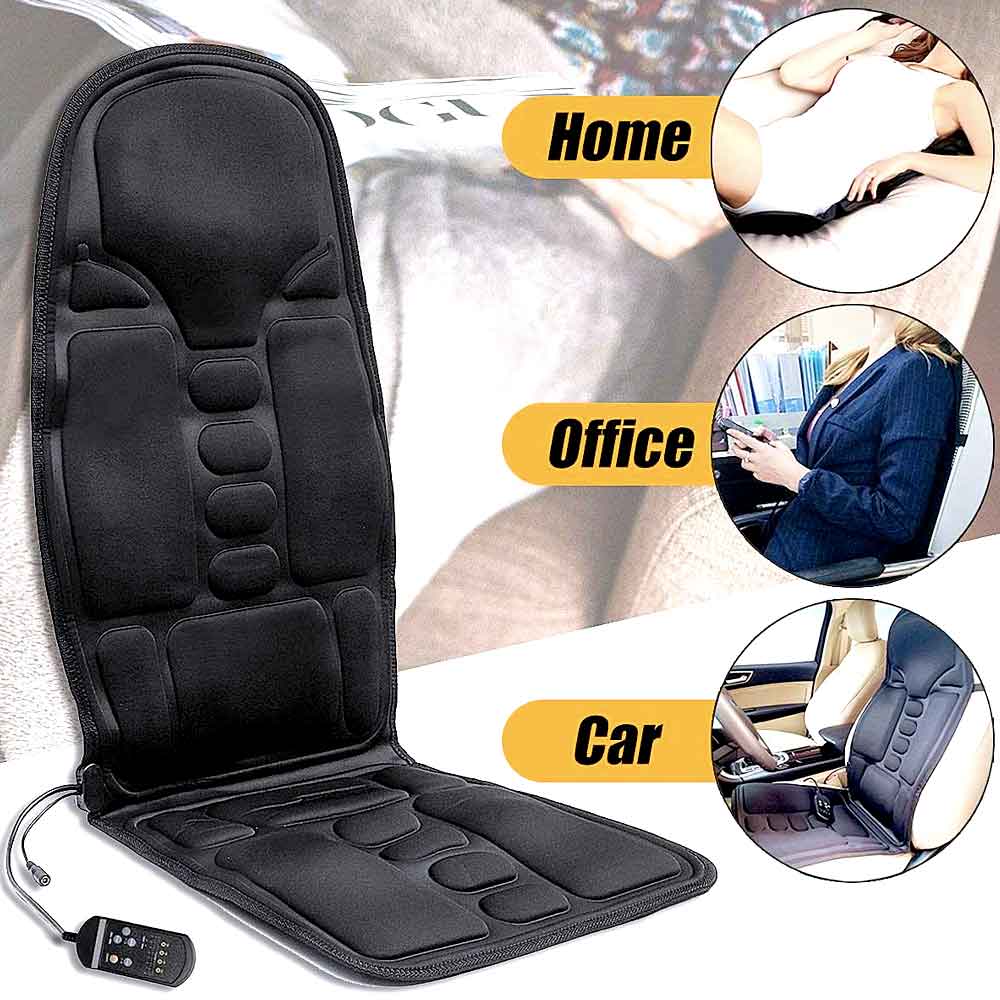 Heated Massage Seat Cover with Neck & Back Support - For Car and Home Use