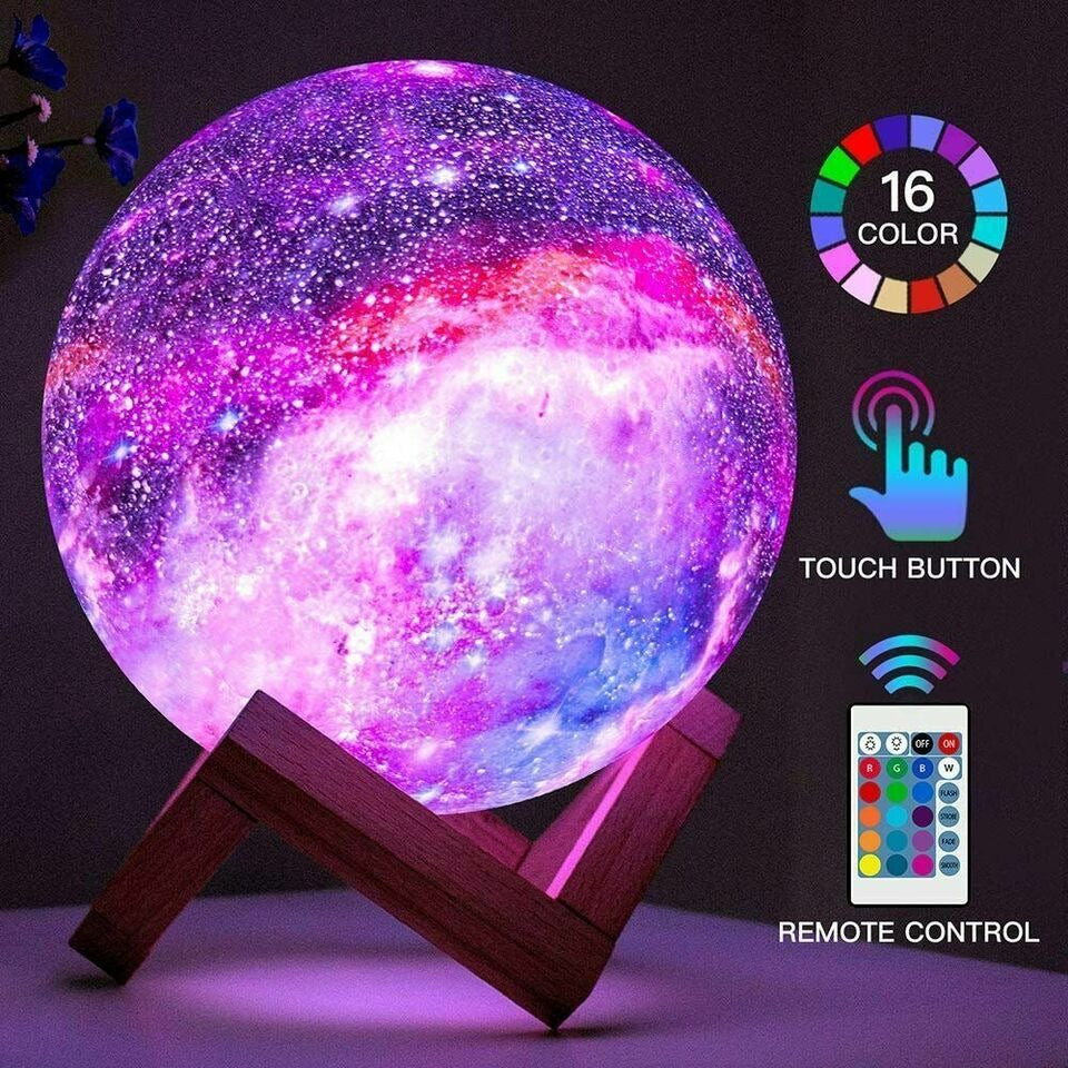 Printed 3D Galaxy Moon Lamp