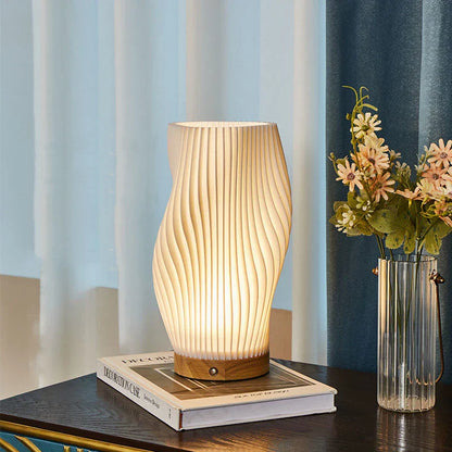 Serene Wavecrest Lamp - Sculpted Shade, Warm/Natural Light