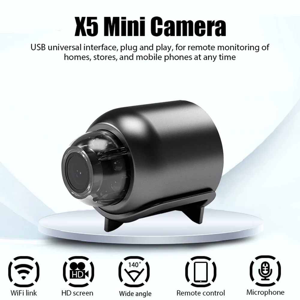 Waterproof HD Mini Camera With Night Vision and Wide Angle Lens WiFi 1080P