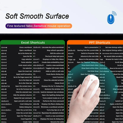 Shortcut Keys Mouse Pad – Workspace Desk Mat for Office Work & Designers