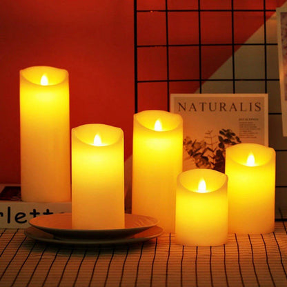Flameless Block LED Candles - LED Set, Remote & Timer