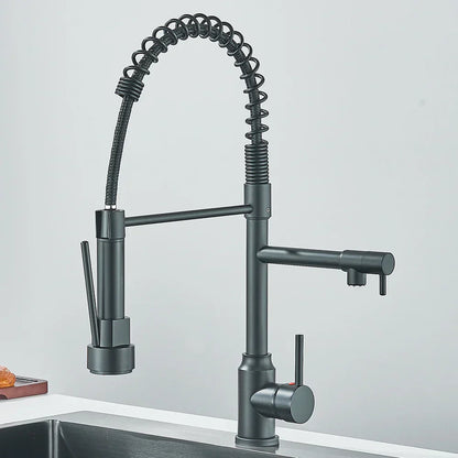 SpringFlow Kitchen Faucet With Double Outlet