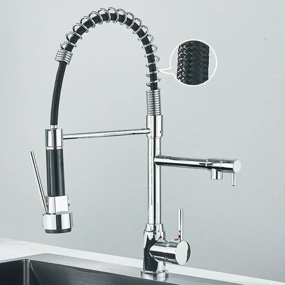 SpringFlow Kitchen Faucet With Double Outlet
