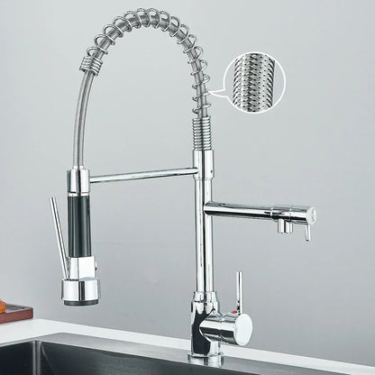 SpringFlow Kitchen Faucet With Double Outlet