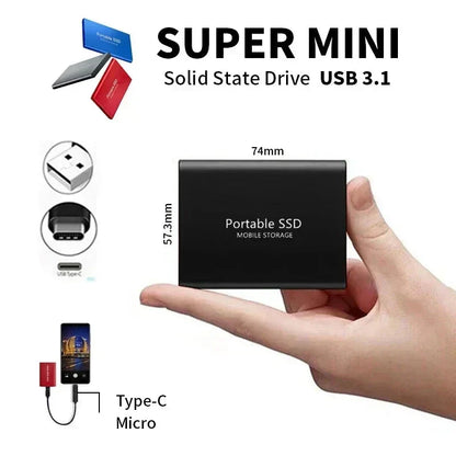 Super Fast External SSD 2TB - Mini SSD High-Speed Storage For Laptop And Pc