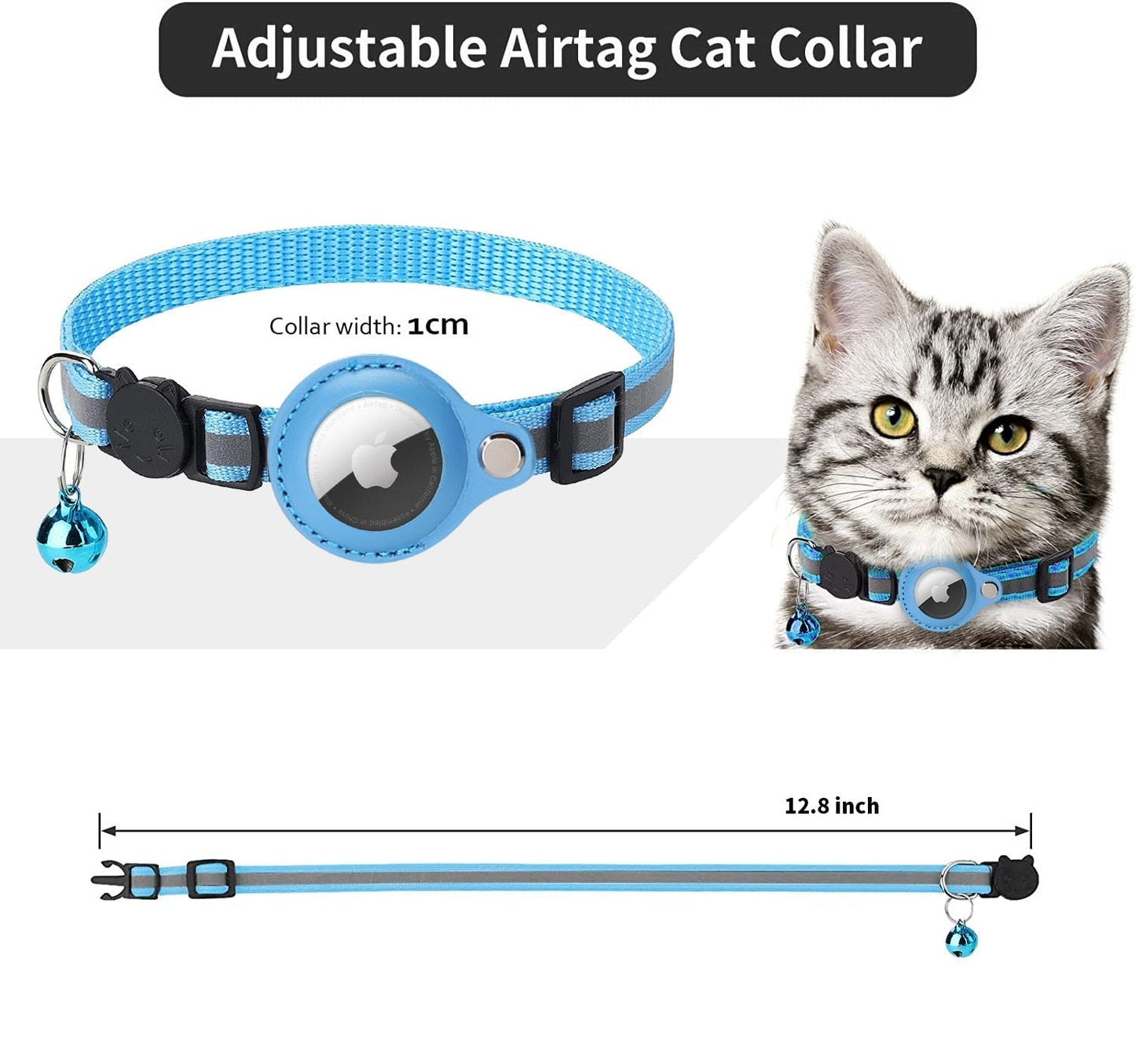 PawLocator Cat Tracking Collar - AirTag Compatible with GPS Holder