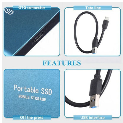 Super Fast External SSD 2TB - Mini SSD High-Speed Storage For Laptop And Pc