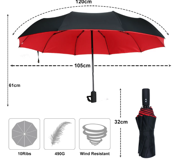 Windproof Storm Umbrella - Built for Rain and Wind