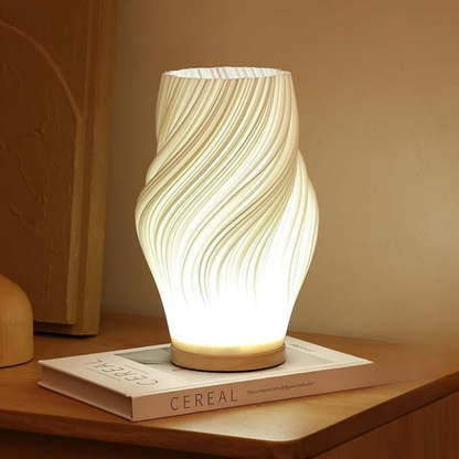 Serene Wavecrest Lamp - Sculpted Shade, Warm/Natural Light