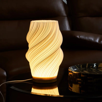 Serene Wavecrest Lamp - Sculpted Shade, Warm/Natural Light