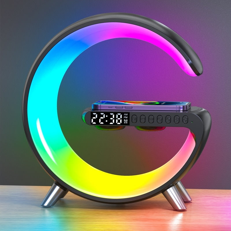 Wireless Charger Clock Speaker - RGB Ambient Light