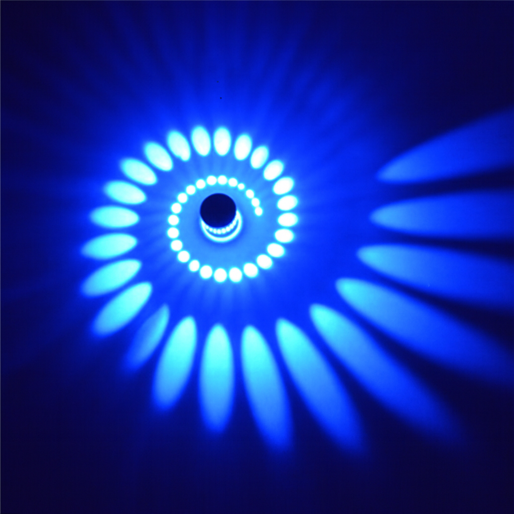 Spiral Light Ceiling/Wall Fixture - 7-Color Pattern Glow