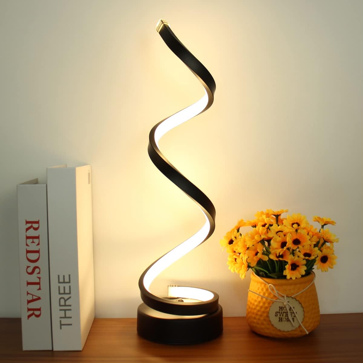 Elegant Spiral Table Lamp - LED Helix, 3-Mode Dimmable