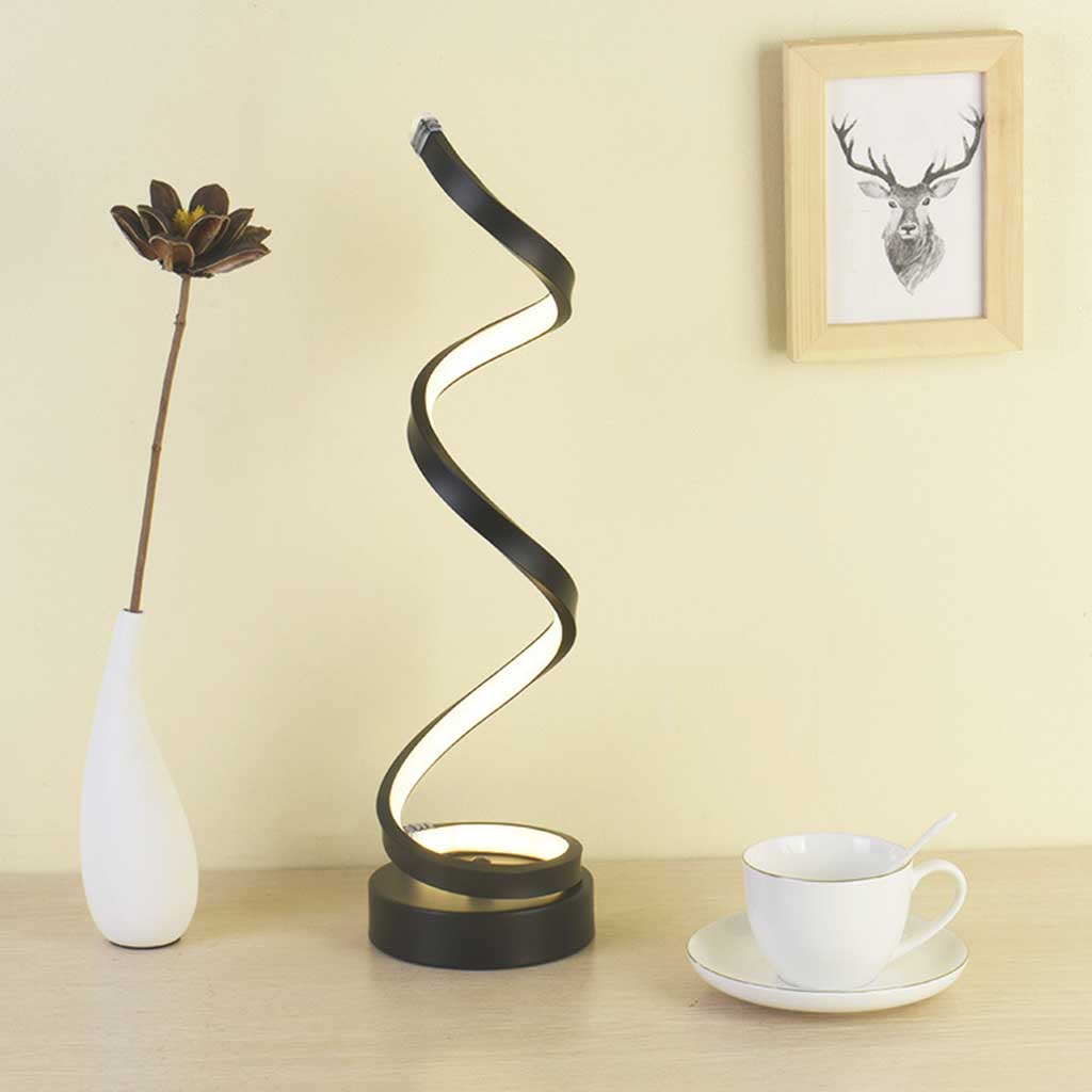 Elegant Spiral Table Lamp - LED Helix, 3-Mode Dimmable