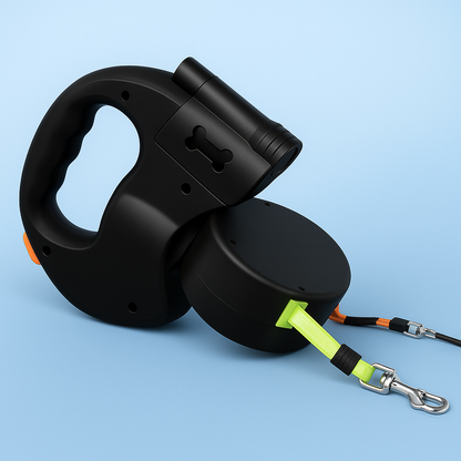 TwistFree Duo Retractable Leash for One or Two Dogs