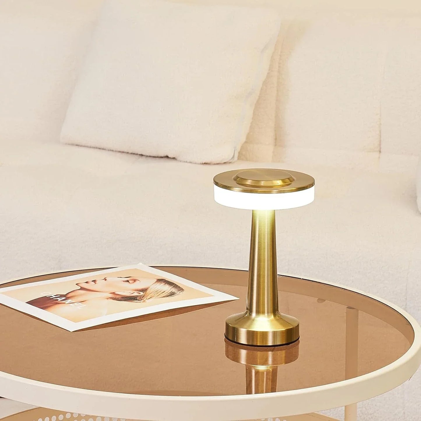 Retro Bar Table Lamp - Rechargeable LED, Touch Dimming
